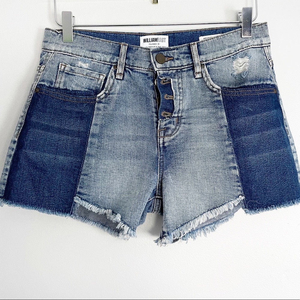 WILLIAM RAST Colorblock highrise denim shorts Sz26 - Picture 2 of 11